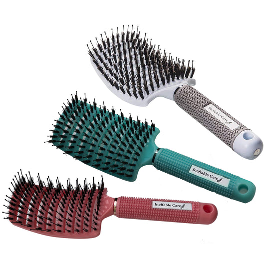 Shop Our Boar Bristle Hair Brush set - Pink, Blue, & White On Amazon
