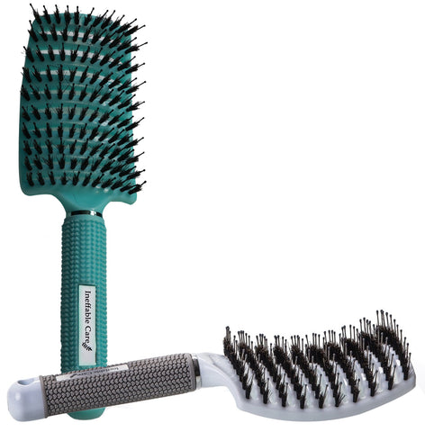 Shop Our Boar Bristle Hair Brush set - Blue & White On Amazon