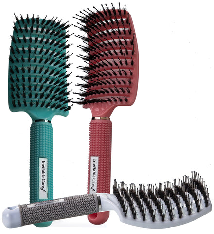 Shop Our Boar Bristle Hair Brush set - Pink, Blue, & White On Amazon