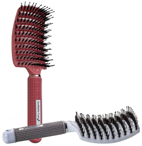Shop Our Boar Bristle Hair Brush set - Pink & White On Amazon