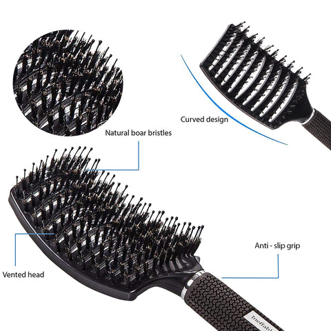 Shop Our Boar Bristle Hair Brush set - Black On Amazon