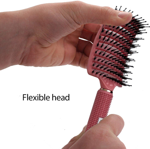 Shop Our Boar Bristle Hair Brush set - Pink & White On Amazon