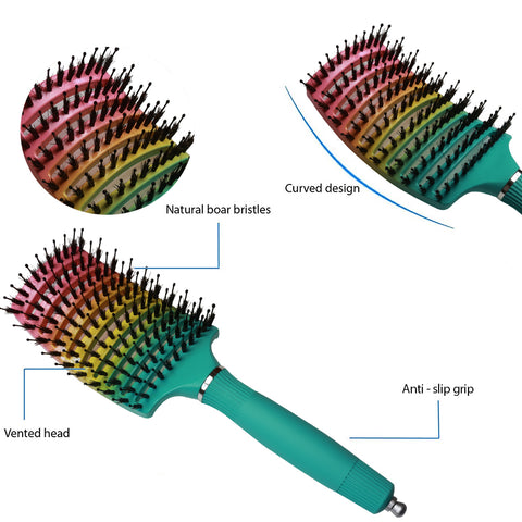 Shop Our Boar Bristle Hair Brush set - Rainbow On Amazon